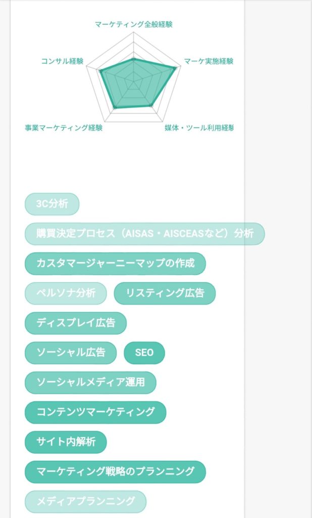 KAIKOKUスキル診断結果あなたのマーケティングスキル1